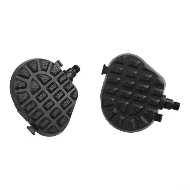 Alt view image 3 of 7 - Exercise Bike Pedals with Adjustable Straps,Anti-Slip Platform for 9/16" and 1/2" Threads, Metal and Plastic Construction for Indoor Cycling and Home Fitness, Black