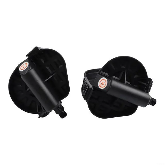 Alt view image 4 of 7 - Exercise Bike Pedals with Adjustable Straps,Anti-Slip Platform for 9/16" and 1/2" Threads, Metal and Plastic Construction for Indoor Cycling and Home Fitness, Black