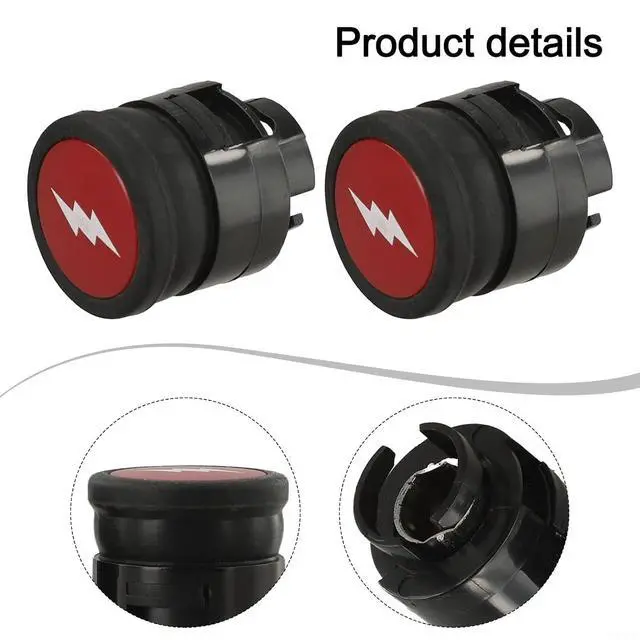 Alt view image 3 of 7 - 2 Pieces Grill Igniter Button Switch Q320 Q3200 Q1200 Q2200 Gas Grills Replaces 64868 63788 ABS Plastic and Metal Build Red
