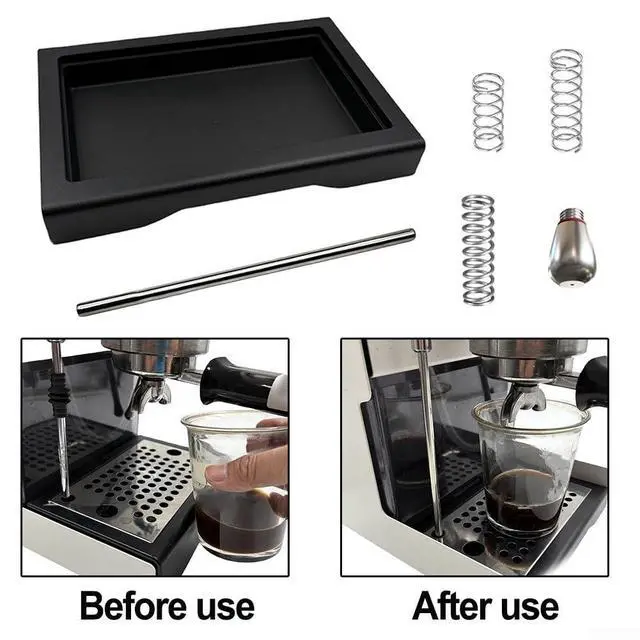 Alt view image 2 of 7 - Low Profile Drip Tray, Classic Pro With 6 9 12 Bar OPV Springs And Single Hole Steam Tip ABS Construction,For Espresso Brewing For Coffee Scale And Cup Space(C)
