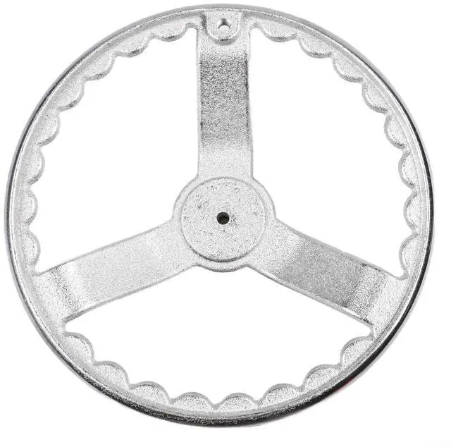 Alt view image 6 of 7 - 3-Spoke Chrome Plated Steel Handwheel For Machine Tool, Cast Iron Round Rim Corrugated Handle Wheel For Lathe CNC Printer (Size Optional)(12 Inch)