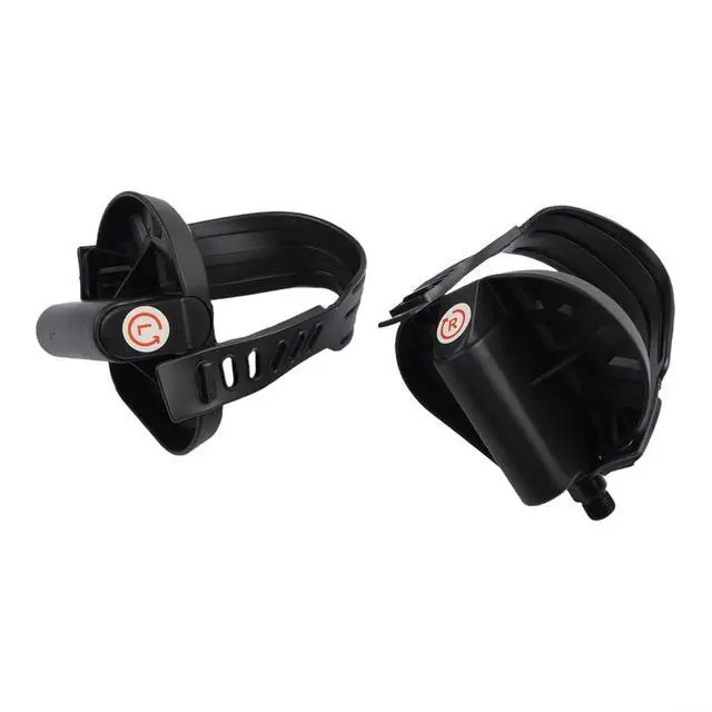 Alt view image 5 of 7 - Exercise Bike Pedals with Adjustable Straps,Anti-Slip Platform for 9/16" and 1/2" Threads, Metal and Plastic Construction for Indoor Cycling and Home Fitness, Black