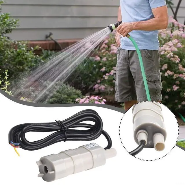 Alt view image 6 of 7 - 12V Submersible Water Pump 1000L/H For Thetford C200/C400 Toilets, Garden Sprinklers, Lawn, RV, Pond, ABS 5M Lift Grey