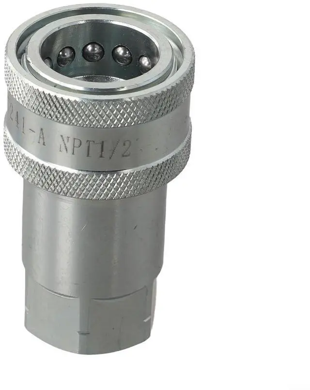 Main image of NPT 1/2 Hydraulic Quick Connector, for iso 7241-A High Pressure Coupling, Carbon Steel Self-Locking Fitting For Agriculture & Industrial Machinery, Male/Female, 40MPa(Female)