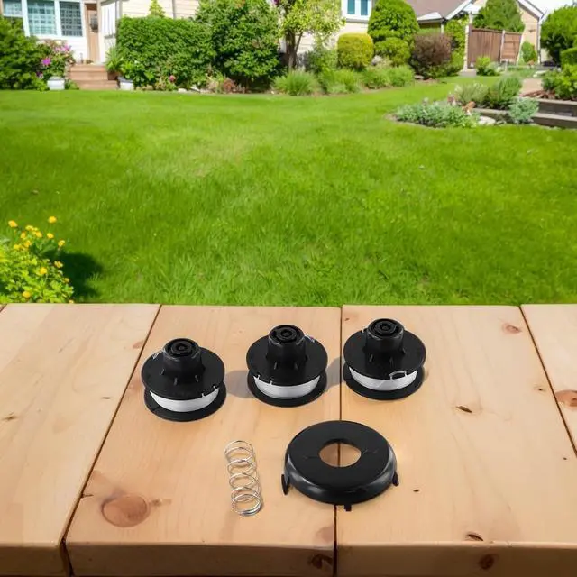 Alt view image 2 of 7 - 3 Pack 30Ft Replacement Spools with Spring Cap 51256 51301 to 51465 Trimmers for Compatible with 10-15 Inch Cutters for Easy Install No Tools Required