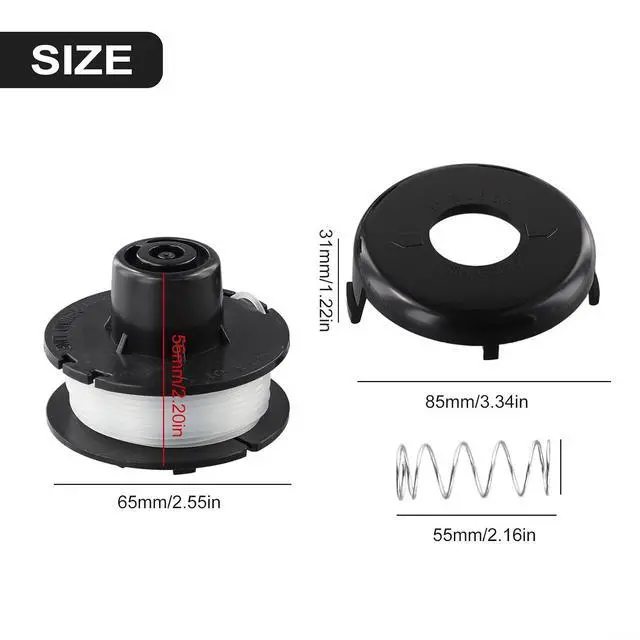 Alt view image 5 of 7 - 3 Pack 30Ft Replacement Spools with Spring Cap 51256 51301 to 51465 Trimmers for Compatible with 10-15 Inch Cutters for Easy Install No Tools Required