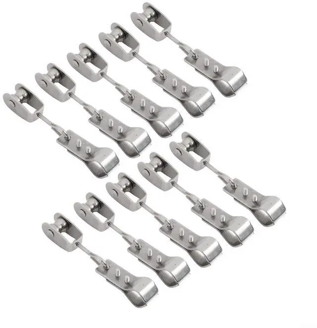 Main image of Heavy Duty 304 Stainless Steel Pulley and Clamps for Shade Sail Installation, Fits 15-25mm Pipes and 4mm Wire Ropes, 10-Pack (10PCS)