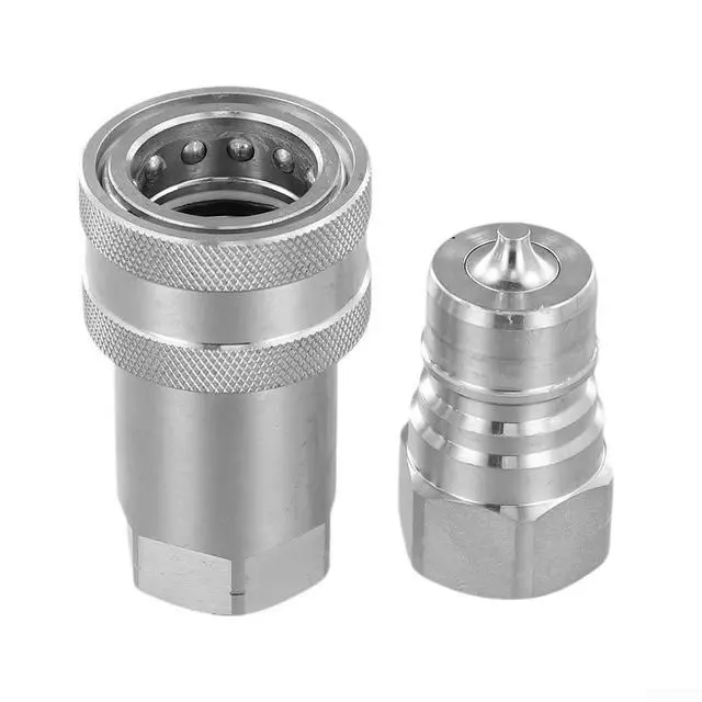 Alt view image 4 of 7 - NPT 1/2 Hydraulic Quick Connector, for iso 7241-A High Pressure Coupling, Carbon Steel Self-Locking Fitting For Agriculture & Industrial Machinery, Male/Female, 40MPa(Female)