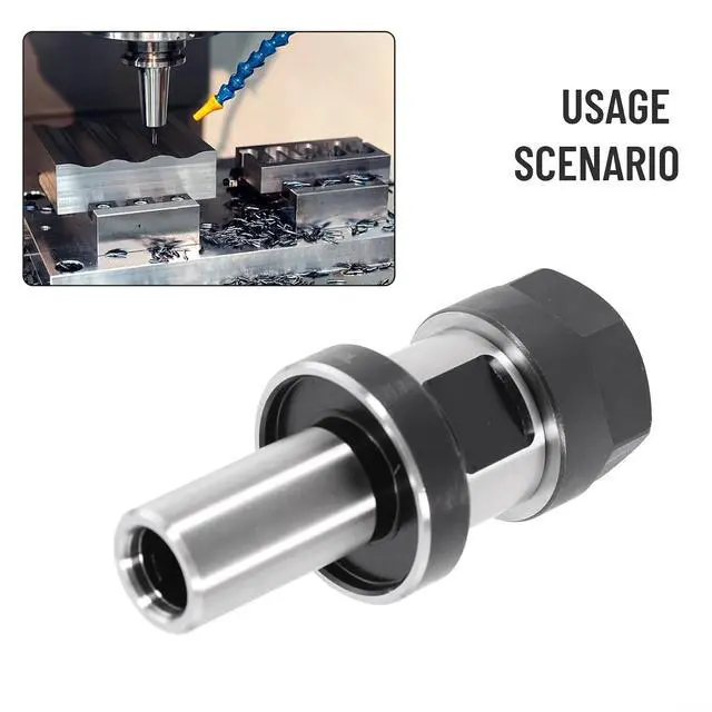 Alt view image 3 of 7 - ER20 Collet Chuck For TTS 3/4" Straight Shank, 1.38" Gage Length, 0.0003" TIR, 3/16-1/2" Clamping Range, 12000 RPM Max Balance, CNC Tool Holder