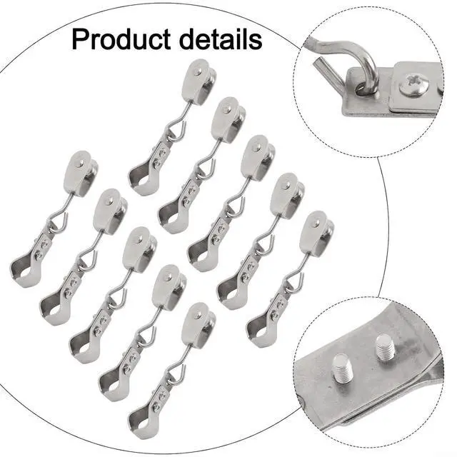 Alt view image 4 of 7 - Heavy Duty 304 Stainless Steel Pulley and Clamps for Shade Sail Installation, Fits 15-25mm Pipes and 4mm Wire Ropes, 10-Pack (10PCS)