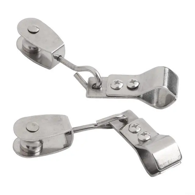 Alt view image 7 of 7 - Heavy Duty 304 Stainless Steel Pulley and Clamps for Shade Sail Installation, Fits 15-25mm Pipes and 4mm Wire Ropes, 10-Pack (10PCS)