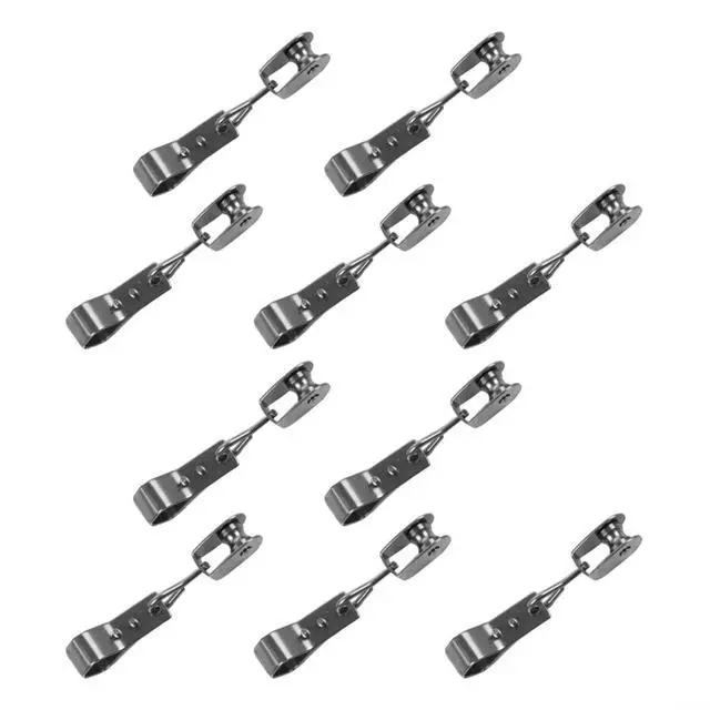 Alt view image 6 of 7 - Heavy Duty 304 Stainless Steel Pulley and Clamps for Shade Sail Installation, Fits 15-25mm Pipes and 4mm Wire Ropes, 10-Pack (10PCS)