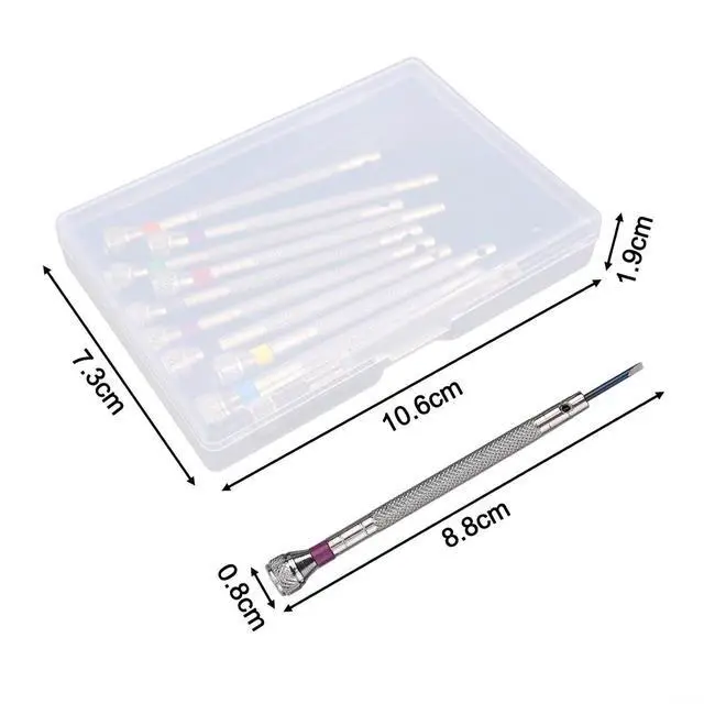 Alt view image 5 of 6 - Watchmaker Screwdriver Set, 10pcs Screwdriver Kit for Watch, Glasses, Jewelry Repair, 0.6-2.0mm, Stainless Steel