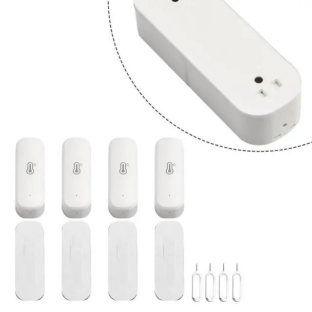 Alt view image 2 of 7 - For Zigbee Temperature Humidity Detector, 4PCS Indoor Wireless Hygrometer And Thermometer With Real-Time Monitoring, Smart App Control
