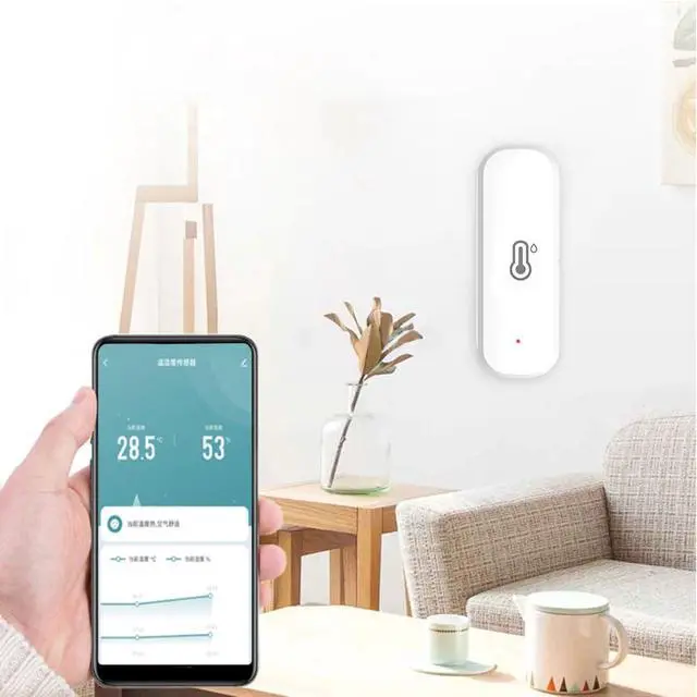 Alt view image 6 of 7 - For Zigbee Temperature Humidity Detector, 4PCS Indoor Wireless Hygrometer And Thermometer With Real-Time Monitoring, Smart App Control