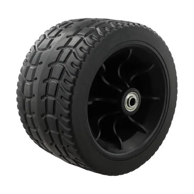 Alt view image 3 of 7 - 6" Wagon Replacement Wheel with Double Bearings,All-Terrain PU Tire for Folding Cart,4.1" Center Distance, Heavy Duty Garden Utility Wheel