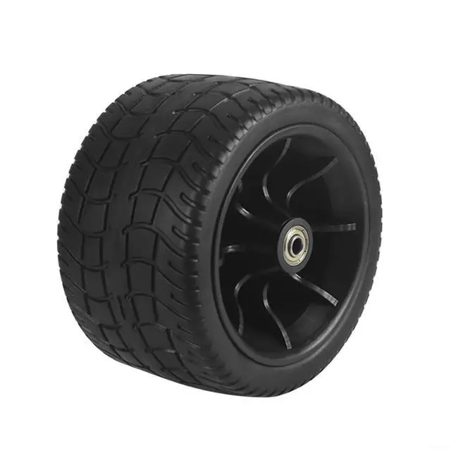 Alt view image 5 of 7 - 6" Wagon Replacement Wheel with Double Bearings,All-Terrain PU Tire for Folding Cart,4.1" Center Distance, Heavy Duty Garden Utility Wheel