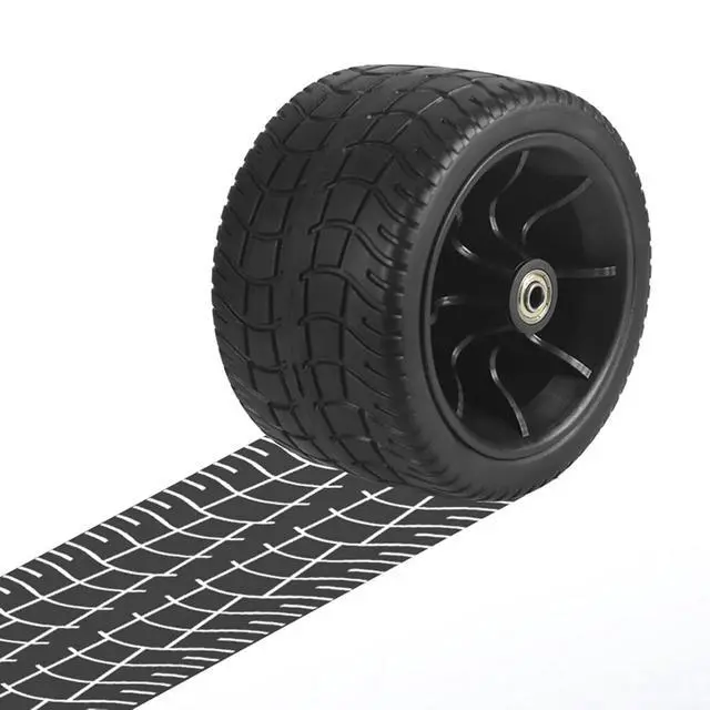 Alt view image 6 of 7 - 6" Wagon Replacement Wheel with Double Bearings,All-Terrain PU Tire for Folding Cart,4.1" Center Distance, Heavy Duty Garden Utility Wheel