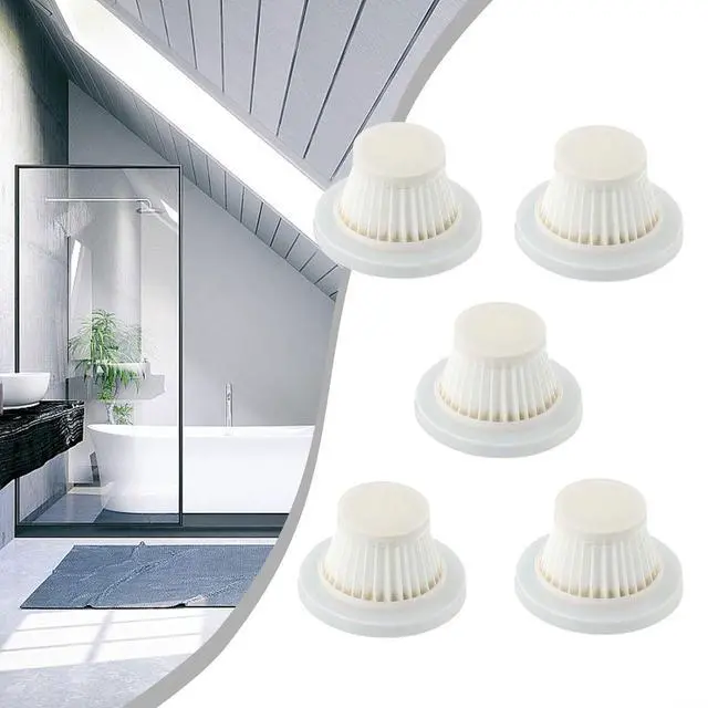 Alt view image 2 of 7 - For Car Vacuum Cleaner Filter Replacement, High Efficiency Filtration Element, Portable Cordless Unit Accessory, for Easy Install Maintenance Part, 1 Pack(5pcs)