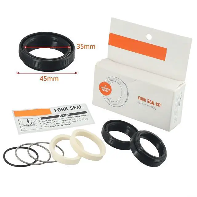 Alt view image 3 of 7 - Bicycle Fork Seal Kit 30-40mm,for FOX for ROCKSHOX for MANITOU for SUNTOUR,Rubber Dust Wiper Oil Seals with Sponges and Springs for MTB Suspension Repair (35x45mm)