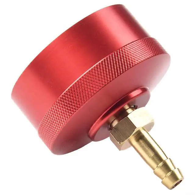 Alt view image 4 of 7 - Extended Run Fuel Cap with Brass Hose EU2200i EU2000i EU1000i EU10i Generators, 1/4" NPT Port, Red Anodized Aluminum & Nitrile Gasket, 2000W 2200W Models