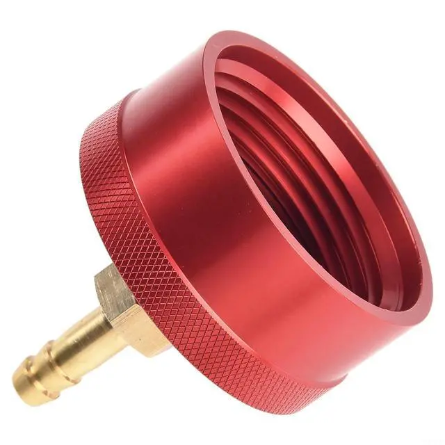 Alt view image 5 of 7 - Extended Run Fuel Cap with Brass Hose EU2200i EU2000i EU1000i EU10i Generators, 1/4" NPT Port, Red Anodized Aluminum & Nitrile Gasket, 2000W 2200W Models