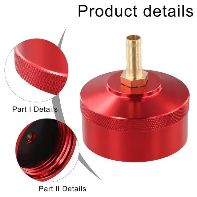 Alt view image 2 of 3 - Extended Run Fuel Gas Cap with Brass Hose,for Honda EU2200i EU1000i EU2000i, Red