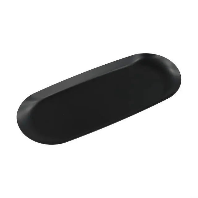 Alt view image 6 of 7 - Stainless Steel Trinket Tray 9X3.8 Inch Oval Serving Plate For Jewelry Fruit Dessert Decor Storage Dish Kitchen Bathroom Vanity Silver(Black)