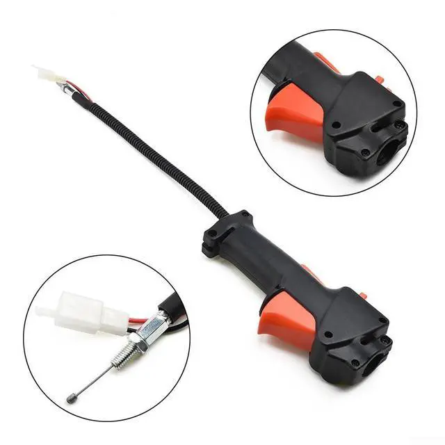 Alt view image 2 of 7 - Throttle Cable Handle with On/Off Kill Switch for 26mm Multi Tool Brush Cutter, 11.22 Inch Wiring, Orange