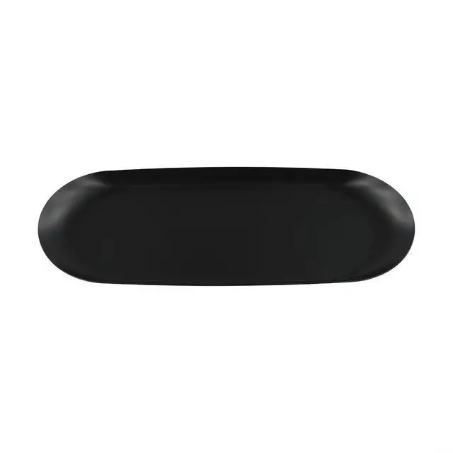 Alt view image 7 of 7 - Stainless Steel Trinket Tray 9X3.8 Inch Oval Serving Plate For Jewelry Fruit Dessert Decor Storage Dish Kitchen Bathroom Vanity Silver(Black)