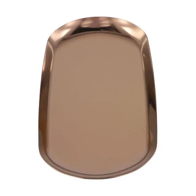 Alt view image 4 of 7 - Stainless Steel Trinket Tray 9X3.8 Inch Oval Serving Plate For Jewelry Fruit Dessert Decor Storage Dish Kitchen Bathroom Vanity Silver(Rose Gold)