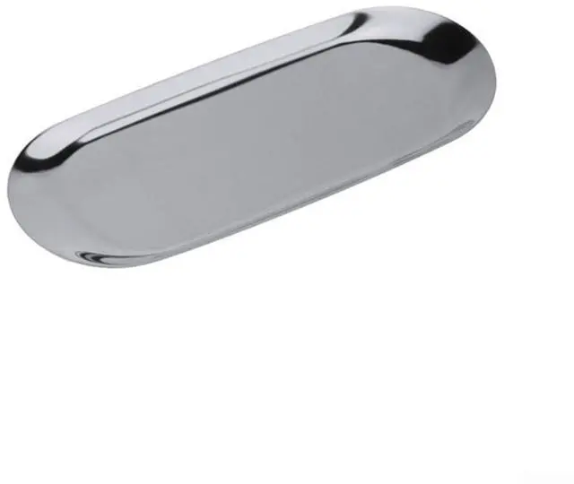 Main image of Stainless Steel Trinket Tray 9X3.8 Inch Oval Serving Plate For Jewelry Fruit Dessert Decor Storage Dish Kitchen Bathroom Vanity Silver(Silver)