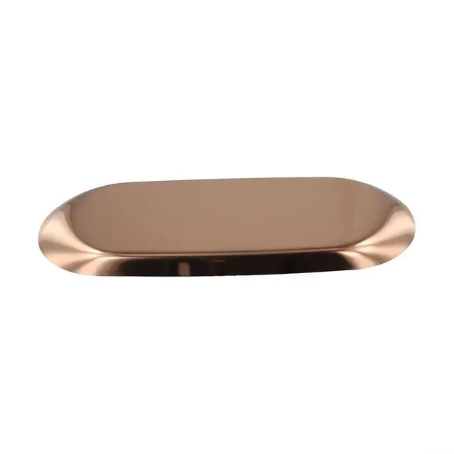 Alt view image 7 of 7 - Stainless Steel Trinket Tray 9X3.8 Inch Oval Serving Plate For Jewelry Fruit Dessert Decor Storage Dish Kitchen Bathroom Vanity Silver(Rose Gold)