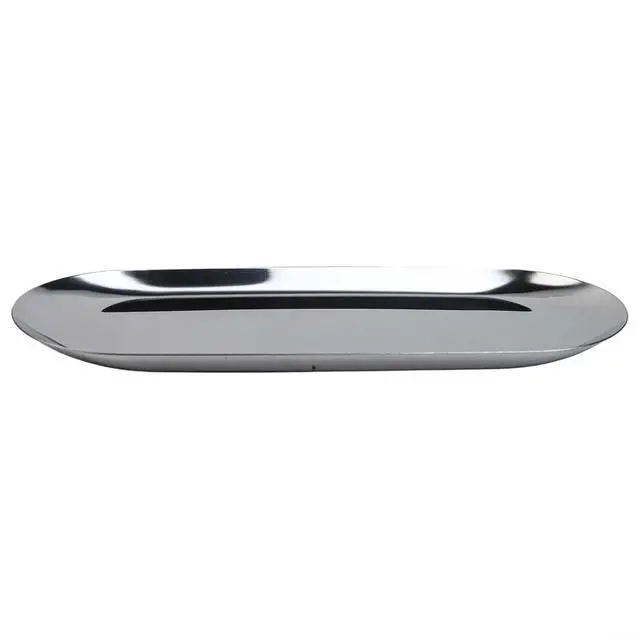 Alt view image 4 of 7 - Stainless Steel Trinket Tray 9X3.8 Inch Oval Serving Plate For Jewelry Fruit Dessert Decor Storage Dish Kitchen Bathroom Vanity Silver(Silver)