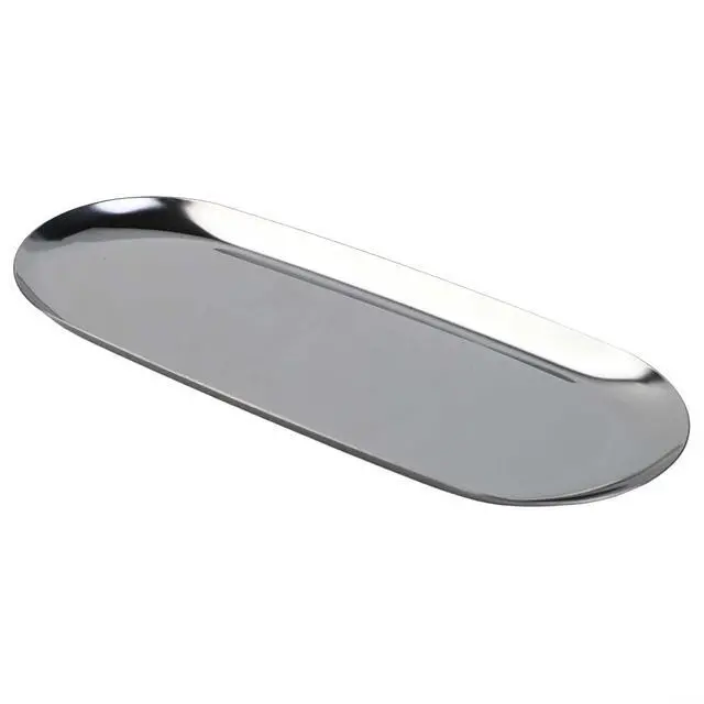 Alt view image 6 of 7 - Stainless Steel Trinket Tray 9X3.8 Inch Oval Serving Plate For Jewelry Fruit Dessert Decor Storage Dish Kitchen Bathroom Vanity Silver(Silver)