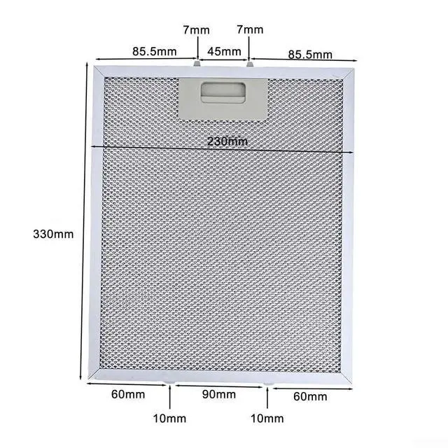 Alt view image 5 of 7 - 2PCS Range Hood Filter Replacement, 5-Layer Aluminum Mesh Hood Grease Filter, 13X9Inch, Aluminium Grease Mesh Panel, Air Circulation