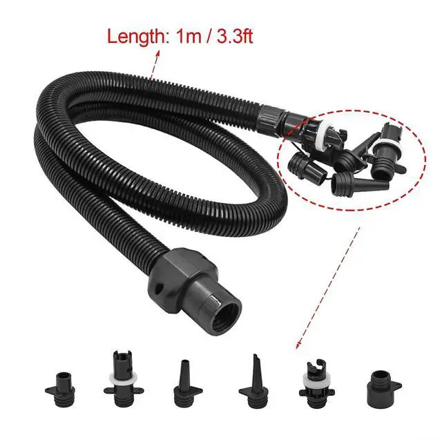 Alt view image 6 of 7 - Air Pump Inflatable Tube Kit with 6 Nozzles for HT-781/HT-782/HT-790/HT-792, 3.3ft Hose Adaptor for Kayak Boat Raft Electric Pump