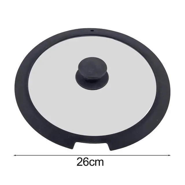 Alt view image 2 of 7 - Silicone Pot Lid With Tempered Glass Window,Heat-Resistant Anti-Spill Cover With Steam Vent And Anti-Scald Handle For Kitchen Cooking, 20Cm, White(A 26CM)