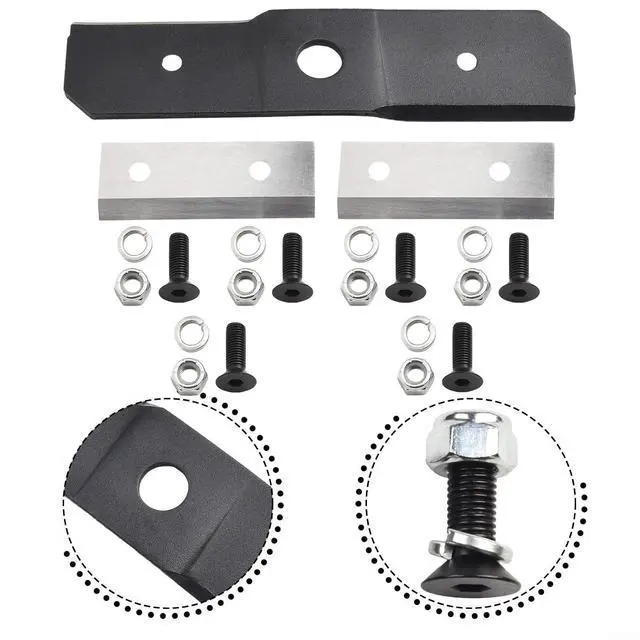 Alt view image 6 of 7 - Shredder and Chipper Blade Kit, Replaces 742-04050 742-0544 942-0544, Includes Hardware, 3-Pack Replacement Parts for Outdoor Power Equipment