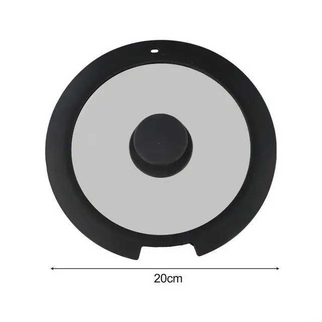 Alt view image 2 of 7 - Silicone Pot Lid With Tempered Glass Window,Heat-Resistant Anti-Spill Cover With Steam Vent And Anti-Scald Handle For Kitchen Cooking, 20Cm, White(A 20CM)
