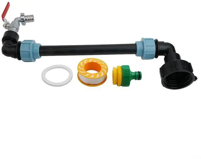 Main image of IBC Adapter Connection Kit 3/4 Inch Brass Outlet Tap for Rainwater Tank Container, Gooseneck Faucet,Easy Install Garden Faucet