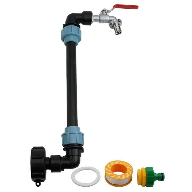 Alt view image 6 of 7 - IBC Adapter Connection Kit 3/4 Inch Brass Outlet Tap for Rainwater Tank Container, Gooseneck Faucet,Easy Install Garden Faucet