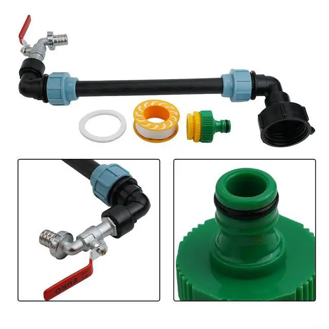 Alt view image 5 of 7 - IBC Adapter Connection Kit 3/4 Inch Brass Outlet Tap for Rainwater Tank Container, Gooseneck Faucet,Easy Install Garden Faucet
