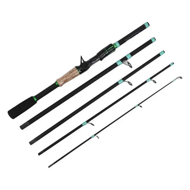 Alt view image 2 of 7 - Fishing Rod 1.65m-2.1m Multi-Section Fiberglass Spinner Baitcasting M Tone 2500G Load-Bearing Smooth Line Guide For Lure Fishing(C)