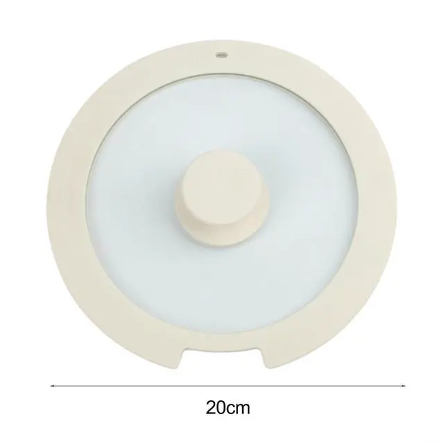 Alt view image 3 of 7 - Silicone Pot Lid With Tempered Glass Window,Heat-Resistant Anti-Spill Cover With Steam Vent And Anti-Scald Handle For Kitchen Cooking, 20Cm, White(B 20CM)
