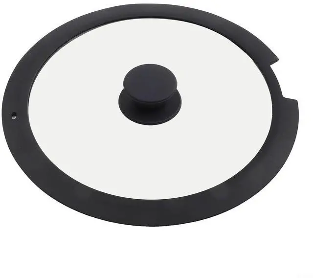 Main image of Silicone Pot Lid With Tempered Glass Window,Heat-Resistant Anti-Spill Cover With Steam Vent And Anti-Scald Handle For Kitchen Cooking, 20Cm, White(A 18CM)