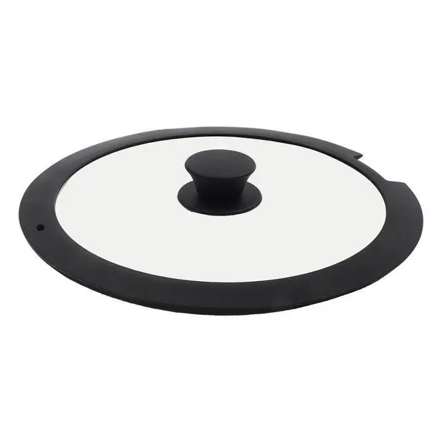 Alt view image 6 of 7 - Silicone Pot Lid With Tempered Glass Window,Heat-Resistant Anti-Spill Cover With Steam Vent And Anti-Scald Handle For Kitchen Cooking, 20Cm, White(A 18CM)