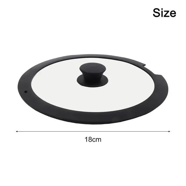 Alt view image 2 of 7 - Silicone Pot Lid With Tempered Glass Window,Heat-Resistant Anti-Spill Cover With Steam Vent And Anti-Scald Handle For Kitchen Cooking, 20Cm, White(A 18CM)