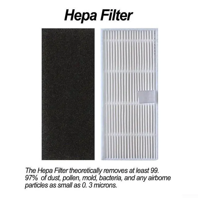 Alt view image 4 of 7 - Replacement Filter Side Brush Roller Kit IHRV6 IHRV14 IHRV11 Robot Vacuum, Removes Dirt Particles And Debris From Corners, 4 Filters 1 Roller 6 Side Brushes(A)