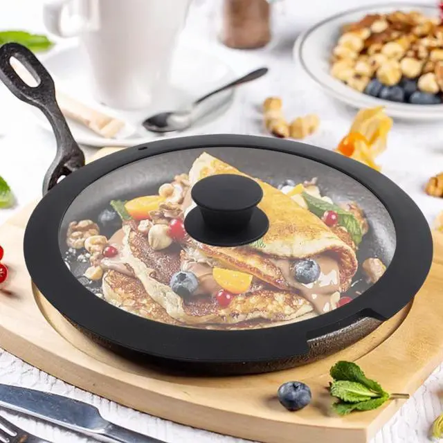 Alt view image 4 of 7 - Silicone Pot Lid With Tempered Glass Window,Heat-Resistant Anti-Spill Cover With Steam Vent And Anti-Scald Handle For Kitchen Cooking, 20Cm, White(A 18CM)
